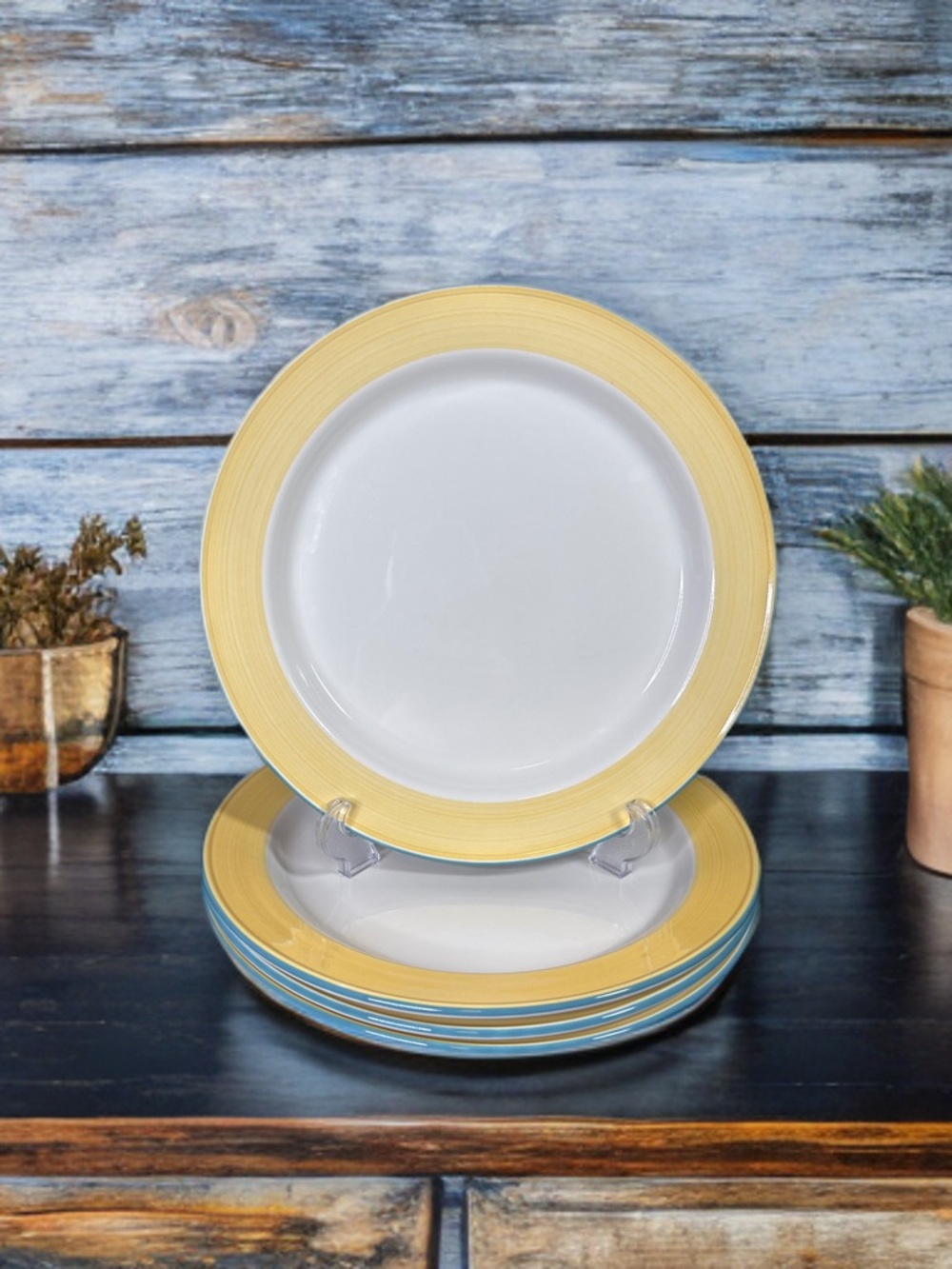 Set of 4 Steelite International Rio Yellow Dinner plate